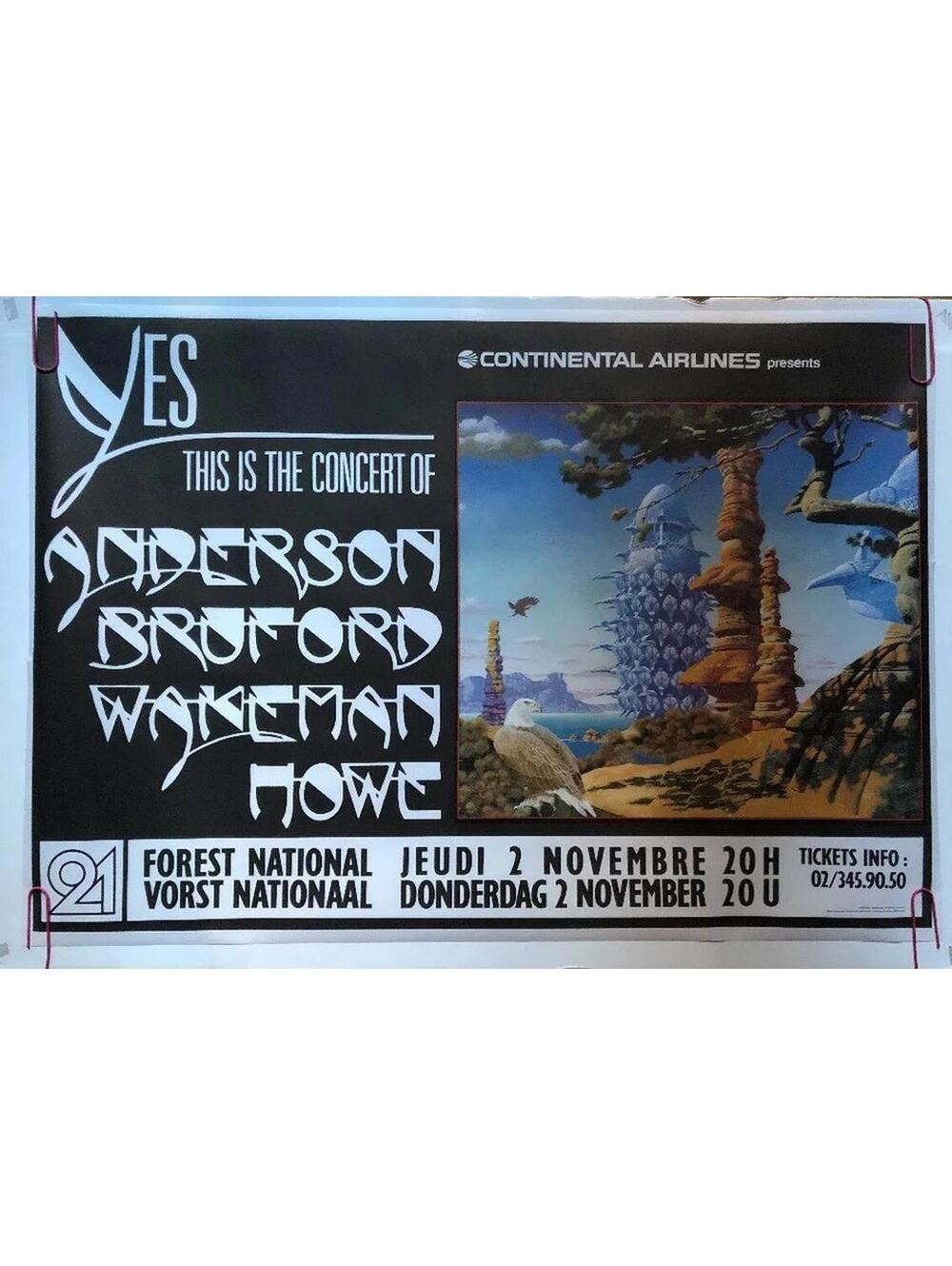 Yes YES Anderson Bruford Wakeman Howe Original Vintage Poster Concert Roger Dean
